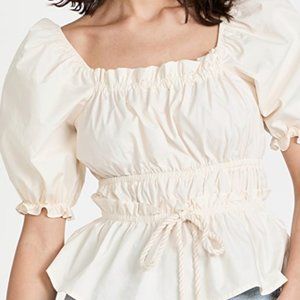 Moon River Tassel Puff Sleeve Top (NWT)